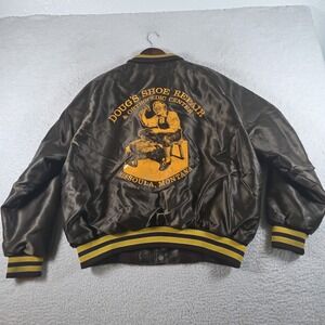 Vintage 70's 80's Aristo Jac satin varsity jacket Mens Size XL Company Logoed 96